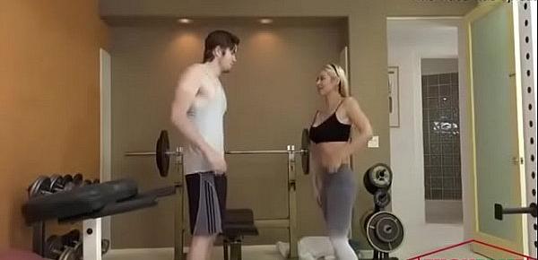  Fitness Trainer MILF Fucks Client For Free